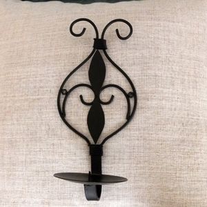 Pier 1 black metal wall sconce. Perfect for outside solar lighting DIY!